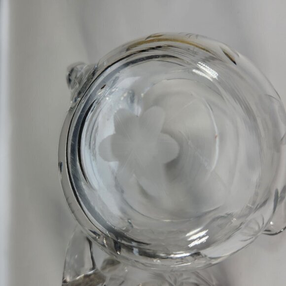 Cream and Sugar Set Vintage Lead Crystal Etched Flowers Heavy Glass - Picture 16 of 16